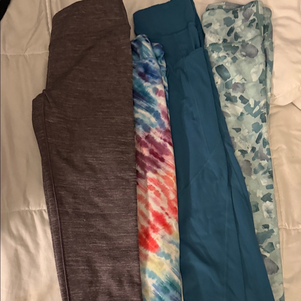 Athleta Kids Leggings - Brown, Tie-Dye, Blue, Patterned
